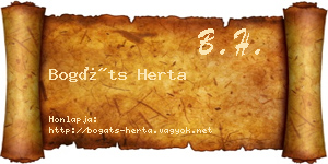 Bogáts Herta névjegykártya
